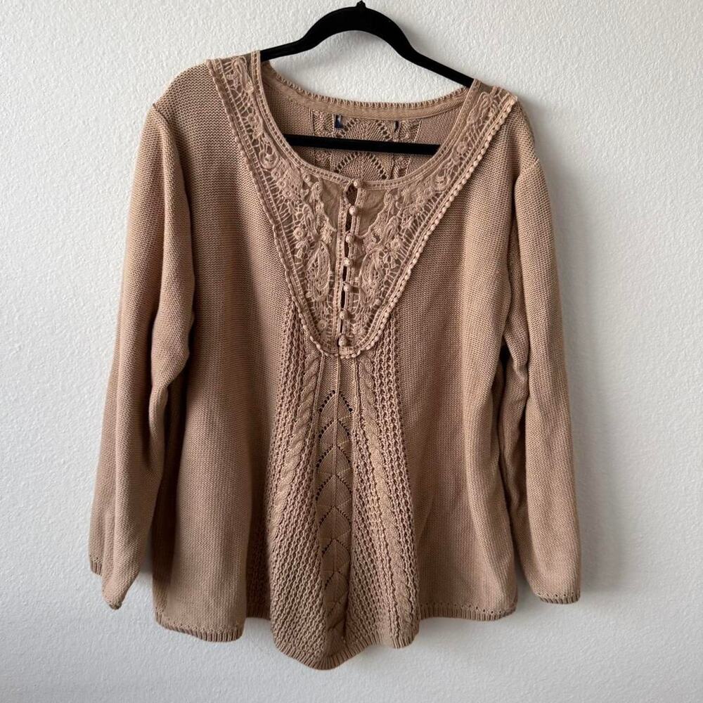 Tan cable knit sweater